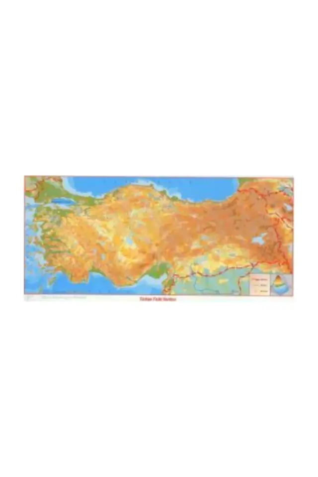 35x50 cm  Çıtasız Türkiye Dilsiz Fiziki Haritası