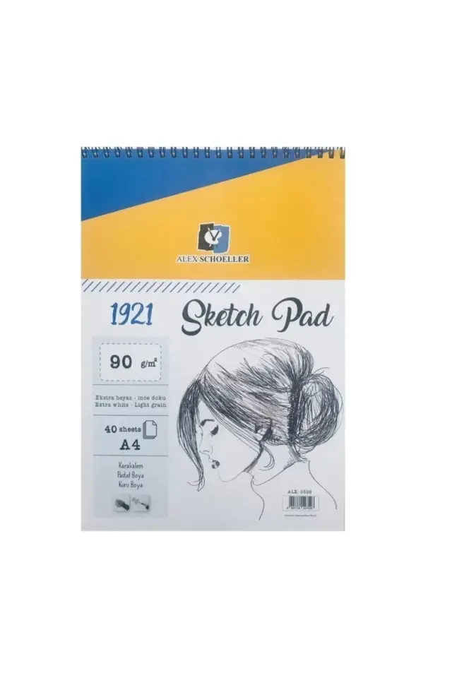 Alex A4 90 Gram Spiral Sketchpad 40’lı Alex-0526