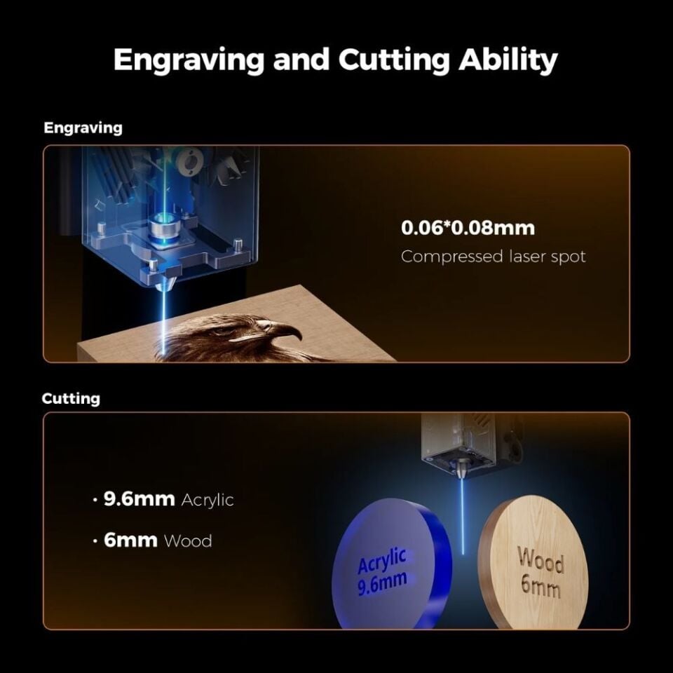 Creality Falcon A1 Lazer Kesim ve Gravür Makinesi