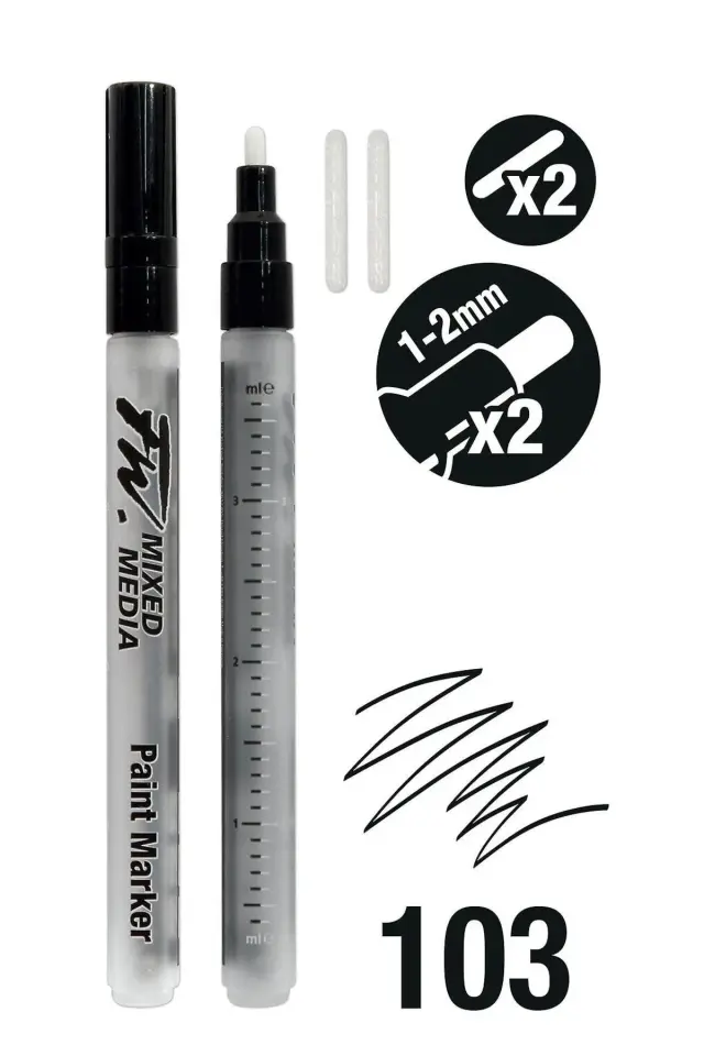 Daler Rowney Daler Rowney Fw Mixed Media 2li Boş Marker Set 12mm N103