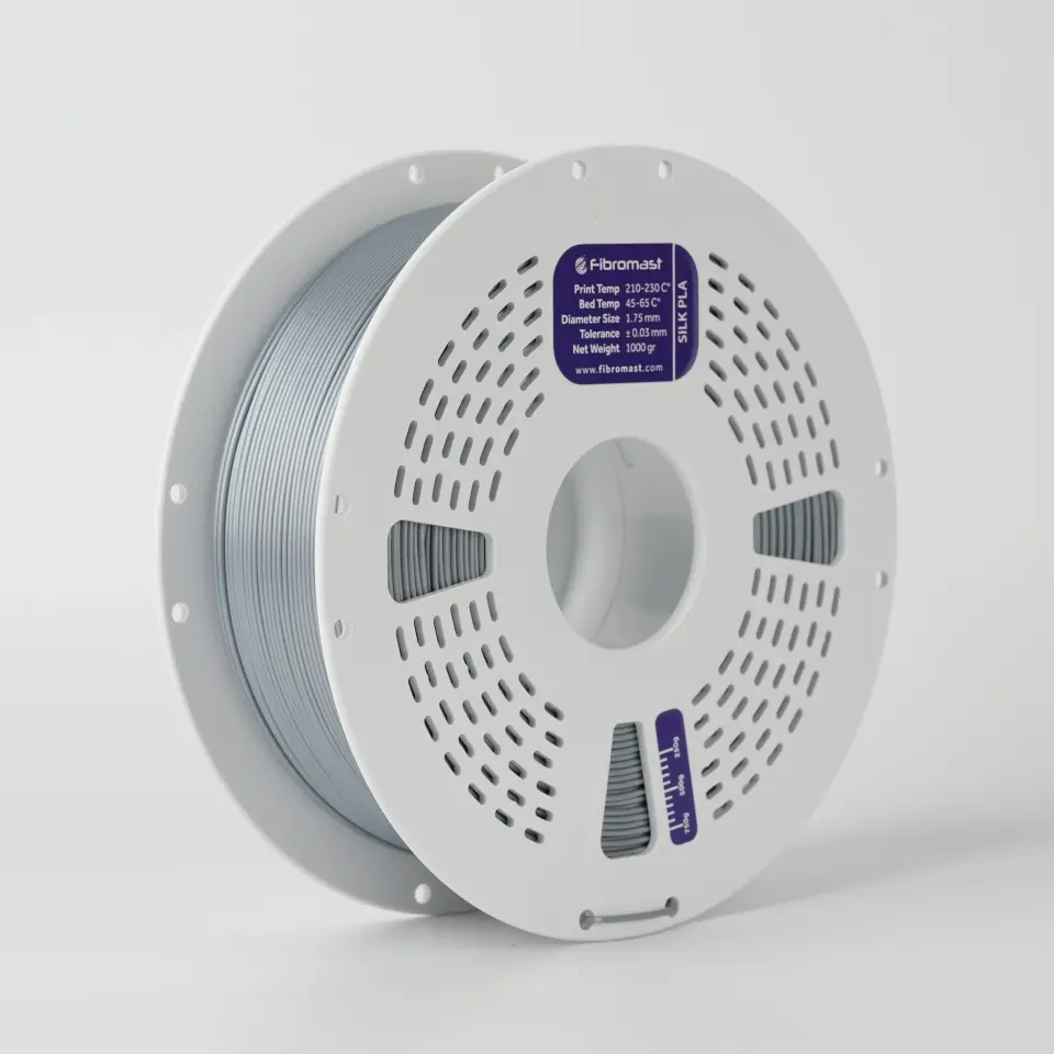 Fibromast Silk PLA Gümüş Gri Filament 1 Kg 1.75mm