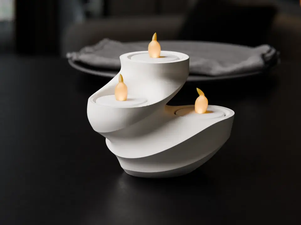 Girdap Desenli Tealight Mumluk