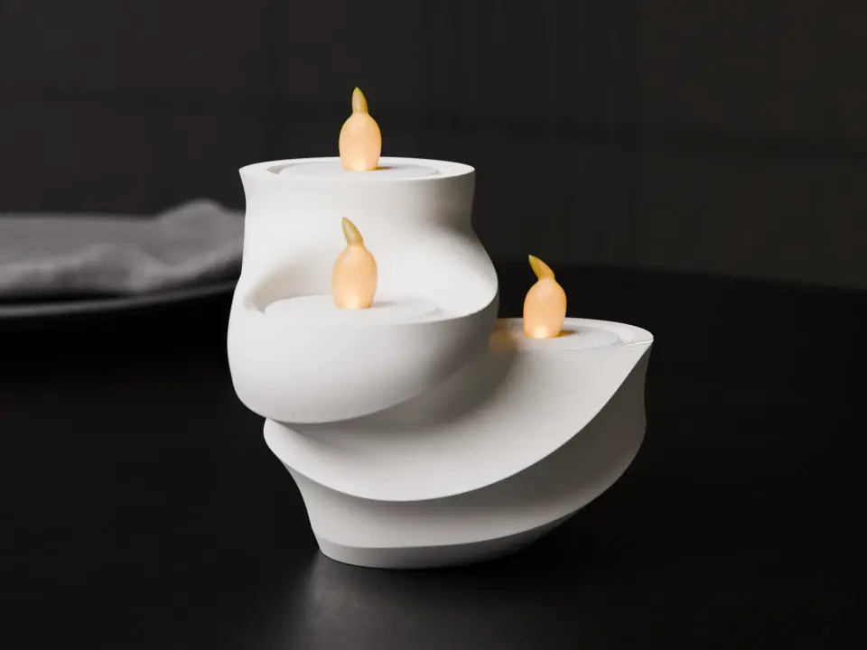 Girdap Desenli Tealight Mumluk