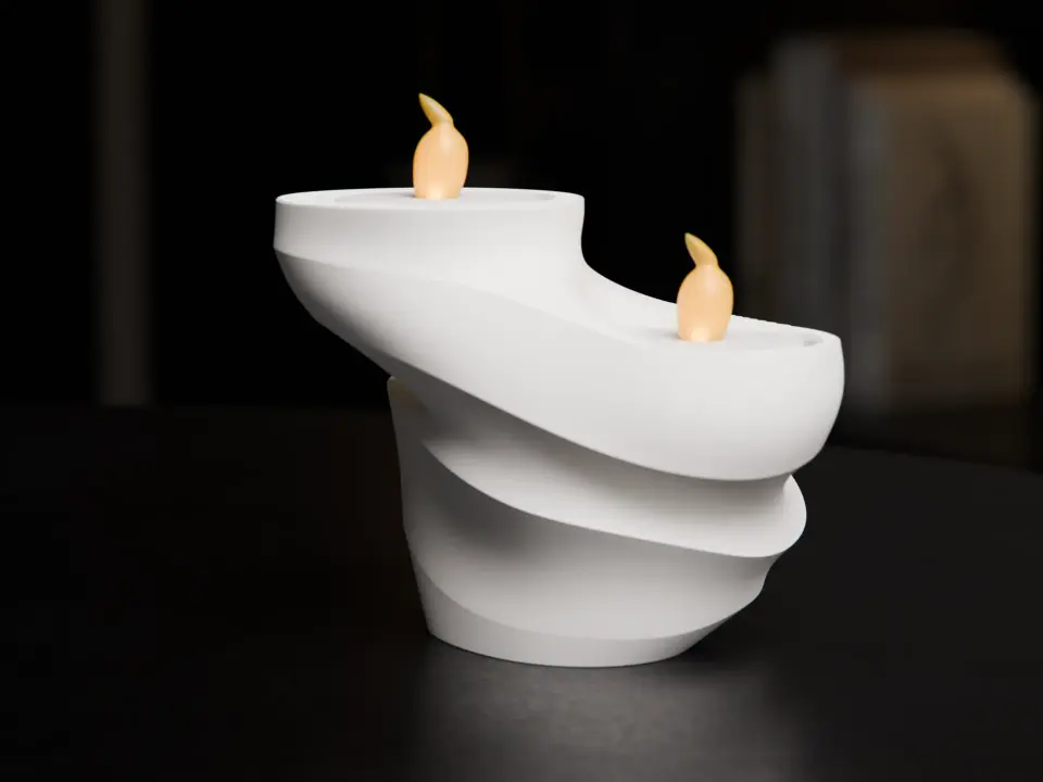 Girdap Desenli Tealight Mumluk