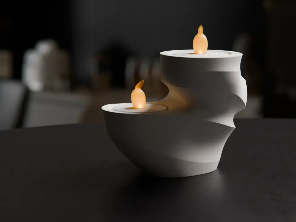 Girdap Desenli Tealight Mumluk