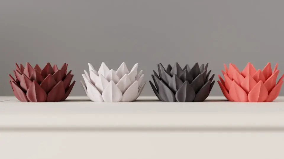 Lotus Çiçeği Desenli Tealight Mumluk