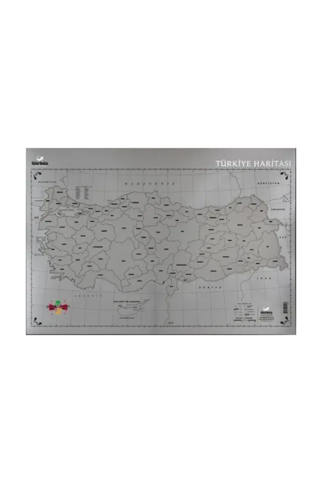 Yayınları Kazınabilir Türkiyie Haritası 35 X 50 Cm