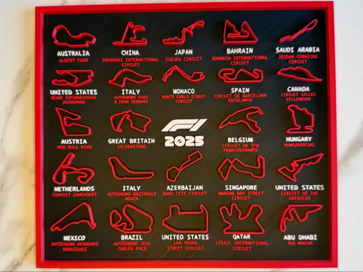 2025 Formula 1 Takvim Posteri